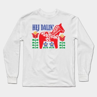 Swedish Dala Horse Long Sleeve T-Shirt